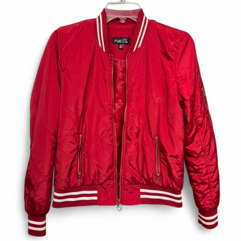 Rue21 Red Bomber Jacket